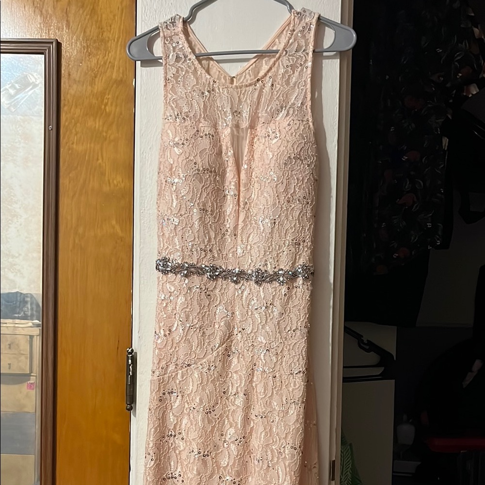 Elegant Lace Dress with Silver Accents
